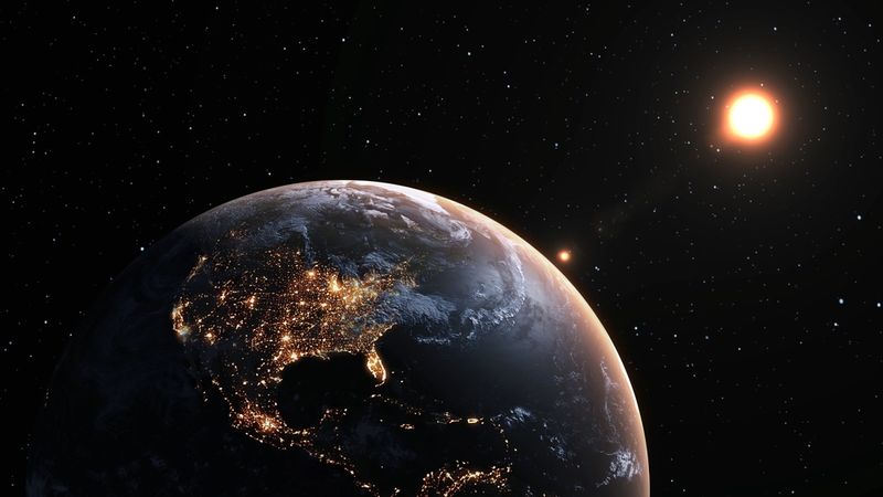 Earth orbit around Sun.