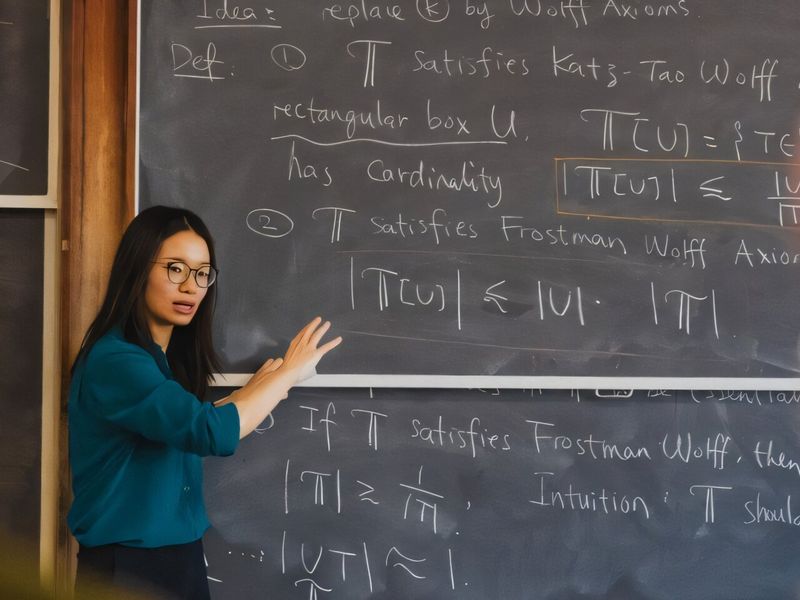 Hong Wang presenting her work on the Kakeya conjecture