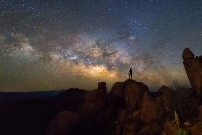 Milky Way as seen from Balanced Rock, Big Bend National Park, Texas, USA.