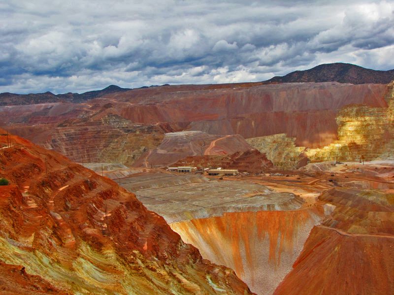 Morenci Mine, the largest copper mine in the US, located in Arizona.