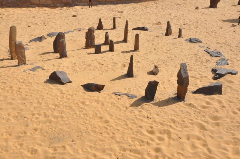 A reconstruction of the Nabta Playa Calendar Circle at the Nubian Museum in Aswan, Upper Egypt.