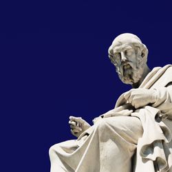 Statue of the ancient Greek philospher Plato in Athens, Greece.