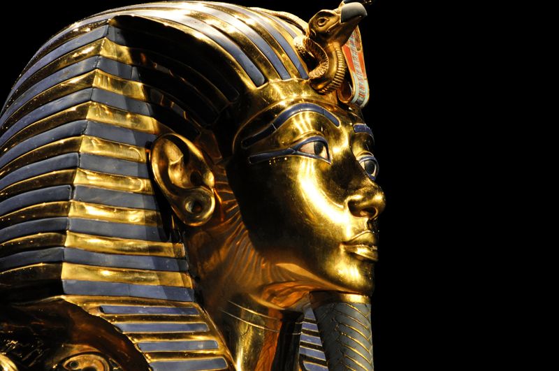 The golden death mask of Tutankhamun