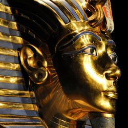 The golden death mask of Tutankhamun