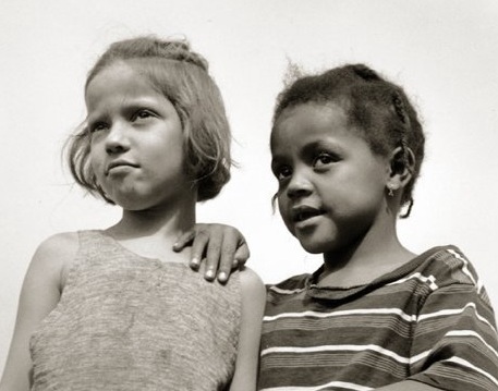Two young girls in America.