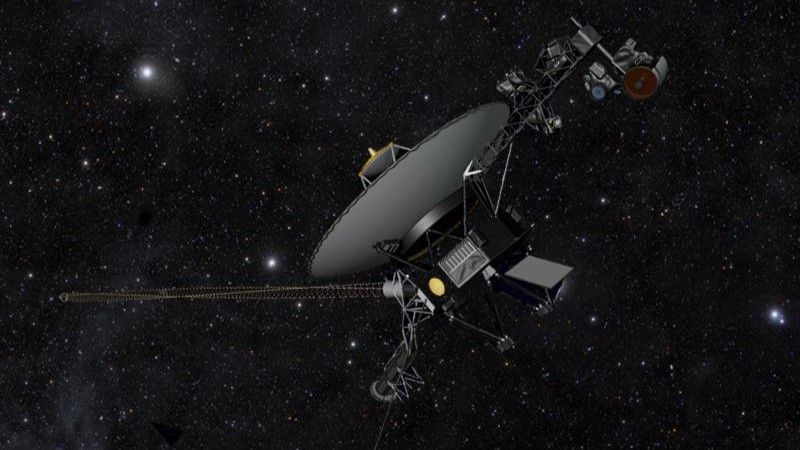 Illustration of Voyager 1 in space.