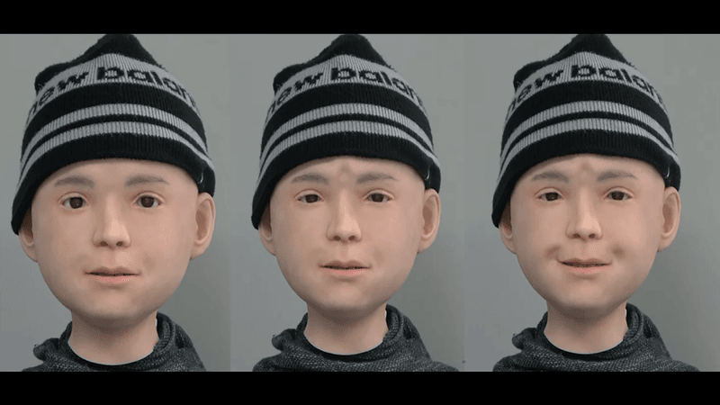 a humanoid robot that has been programmed to frown