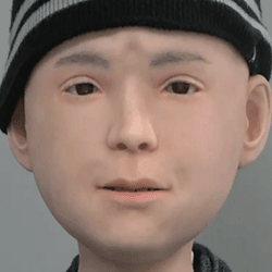 a humanoid robot that has been programmed to frown