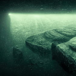 illustration of an underwater submersible discovering a strange structure in the baltic sea