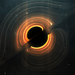 A black hole (artist impression).