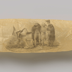 Condom with print, c. 1830.