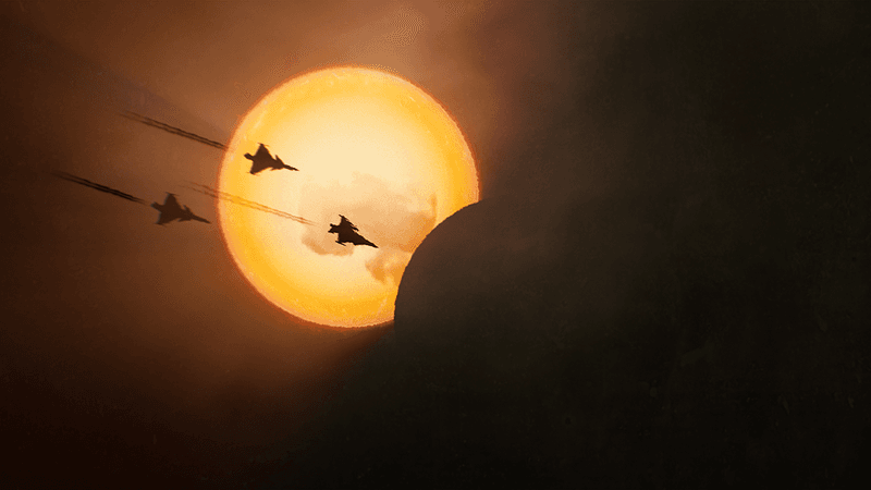 Planes chasing an eclipse.