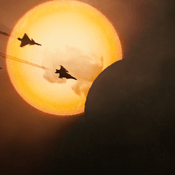 Planes chasing an eclipse.