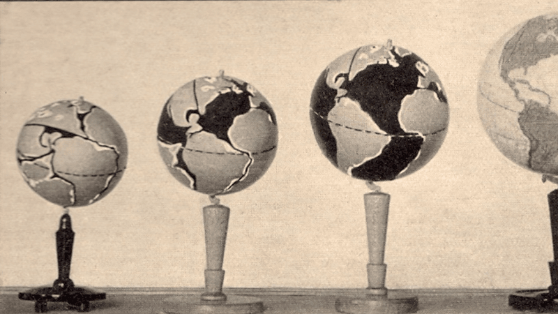Globes of Earth of different sizes.