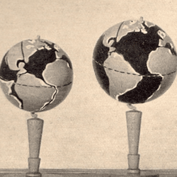 Globes of Earth of different sizes.