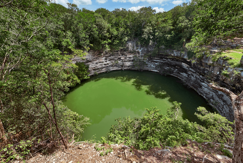 Sacred Cenote, a sinkhole in Mexico that was used by the Maya for sacrifges
