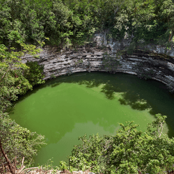 Sacred Cenote, a sinkhole in Mexico that was used by the Maya for sacrifges
