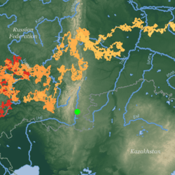 Computer simulated paths of Neanderthal dispersals demonstrate they could have reached the Altai Mountains in Siberia within 2,000 years during warm climatic conditions in one of two ancient time periods—MIS 5e (approximately 125,000 years ago) or MIS 3 (approximately 60,000 years ago)—