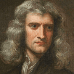 Portrait of Isaac Newton.