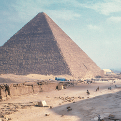 A historical photograph of Egyptian Pyramids, taken from a collection spanning 1950 to 2005.