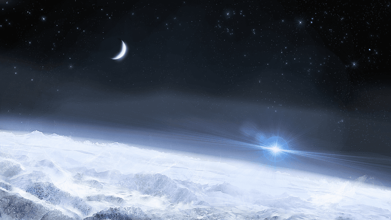 a CGI illustration of what the snowball earth might have looked like, icy surface 