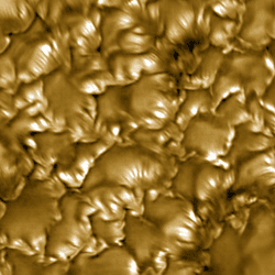 Granules on the surface of the Sun are irregular regions. They are marked at the edged by these fan shaped striations. 