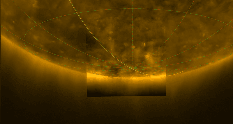 The image show the turbulent corona over the Sun's south pole. 