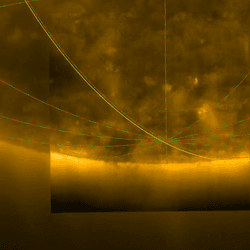 The image show the turbulent corona over the Sun's south pole. 