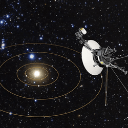 Voyager 1's view of the Solar System.