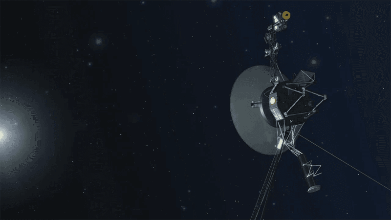Artist concept of Voyager spacecraft.